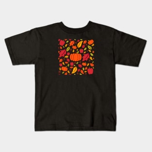 Pumpkin Fall Pattern Kids T-Shirt